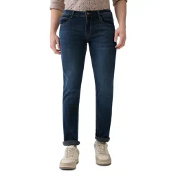 Parx Dark Blue Cotton Slim Fit Jeans-picture-10