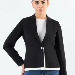 Powersutra Black Plain Blazer image 1