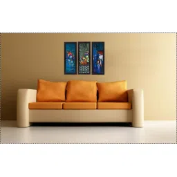 eCraftIndia Set Of 3 Radha Krishna Satin Matt Texture UV Art Painting image 2