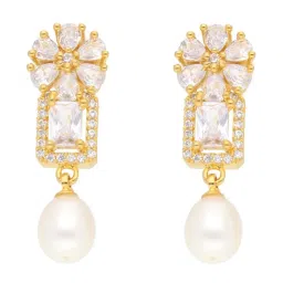 Sri Jagdamba Pearls Babita Pearl Alloy Drop Earrings image 1