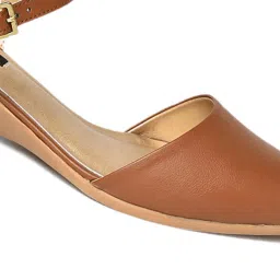 Aurelia Women's Brown Ankle Strap Wedges image 4