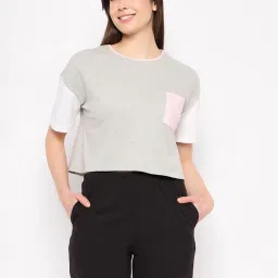 Clovia Grey & Black Top With Pyjamas image 1