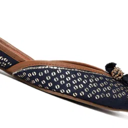 folksong W Women's Navy Ethnic Juttis image 4