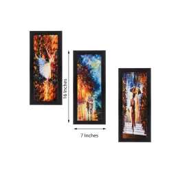 eCraftIndia Set Of 3 Beautiful Loving Couple Satin Matt Texture UV Art Painting image 3