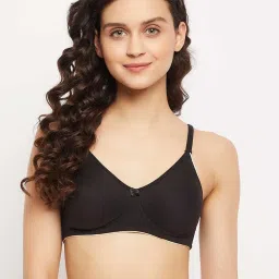 Clovia Black Cotton Everyday Bra image 1