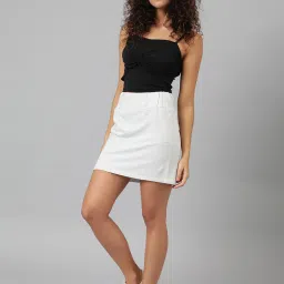 Anai White Cotton Regular Fit Skirt image 4