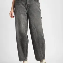 R&B Grey Cotton Regular Fit High Rise Jeans-picture-26