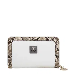 Esbeda White Animal Effect Zip Around Wallet for Women-image-15