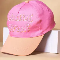 Pantaloons Junior Pink Printed Baseball Cap-image-0