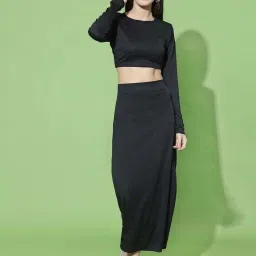 SELVIA Black Full Sleeves Co-Ords Set image 4