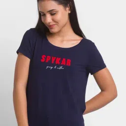Spykar Navy Printed T-Shirt-image-94