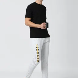 Peter England Grey Cotton Regular Fit Printed Joggers image 5