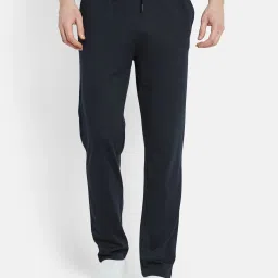 Octave Navy Blue Cotton Regular Fit Trackpants image 1