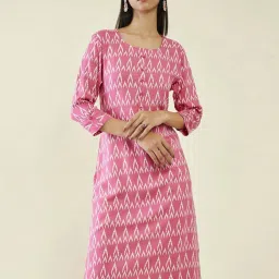 Soch Pink Printed Straight Kurta image 4