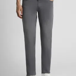 Peter England Grey Cotton Regular Fit Jeans image 1