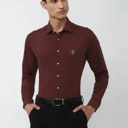 Van Heusen Maroon Slim Fit Shirt-image-2