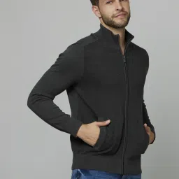 celio celio* Charcoal Grey Cotton Slim Fit Jacket image 4