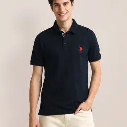 U.S. Polo Assn. Black Cotton Slim Fit Polo T-Shirt image 1