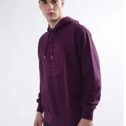 GANT Purple Cotton Regular Fit Printed Hooded Sweatshirt image 4