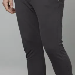 celio celio* Charcoal Grey Slim Fit Printed Trousers image 4