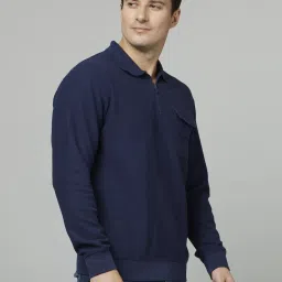 celio celio* Navy Cotton Regular Fit Sweatshirt image 4