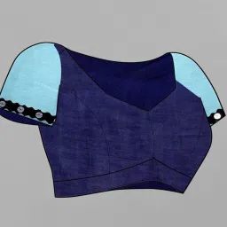 APNISHA Blue Printed Saree With Unstitched Blouse image 4