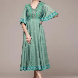 Aarke Ritu Kumar Green Jharna Long Dress image 1