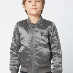GAS Kids Grey Regular Fit Full Sleeves Jacket image 1