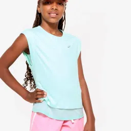 Decathlon Girls Mint Green Multisports 2-In-1 Breathable T-Shirt image 1
