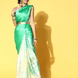 DIVASTRI Tie and Dye Satin Saree-picture-27