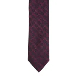 Louis Philippe Maroon Printed Tie and Pocket Square image 4