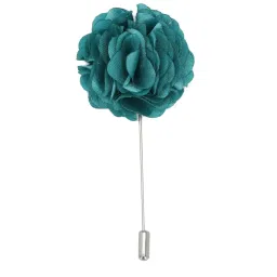 Louis Philippe Blue Printed Tie with Pocket Square and Lapel Pin image 4