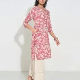 Rangmanch By Pantaloons Pink Regular Fit Printed Kurta image 3