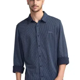 Being Human Blue Slim Fit Striped Shirt-picture-10