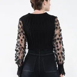 showoffff SHOWOFF Black Regular Fit Crop Top image 4