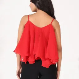 showoffff SHOWOFF Red Solid Sleeveless Top image 4