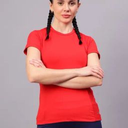 Vector X Red Elastane Solid Half Sleeves Sport T-Shirt-picture-48
