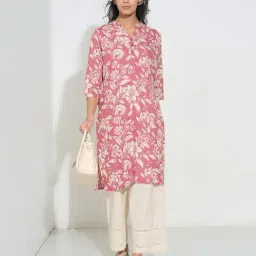 Rangmanch By Pantaloons Pink Regular Fit Printed Kurta image 4