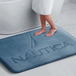 NAUTICA Luxurious Grey 2000 GSM Memory Foam Large Non-Skid Bath Rug image 1