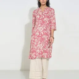 Rangmanch By Pantaloons Pink Regular Fit Printed Kurta-image-74