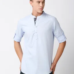 SOLEMIO Sky Blue Slim Fit Shirt image 1