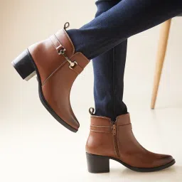 Rocia by Regal Women's Tan Casual Booties image 1