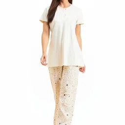 Sweet Dreams White Printed T-Shirt Pyjama Set image 1