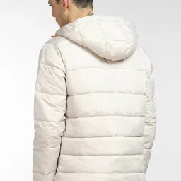 Jack & Jones Off White Regular Fit Logo Printed Hooded Jacket image 2