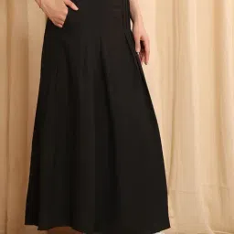 NEUDIS Black Cotton Ankle Length Skirt image 4