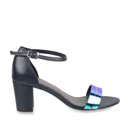 Mochi Women's Navy Ankle Strap Sandals image 1