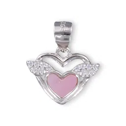 Taraash 92.5 Sterling Silver Heart Wing Pendant with Chain for Women image 1