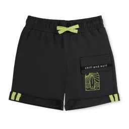 Gini & Jony Kids Black Printed Shorts image 1