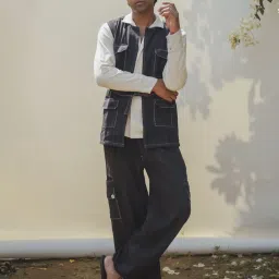 Lafaani Black Sonder Unisex Utility Vest & Utility Pants image 1