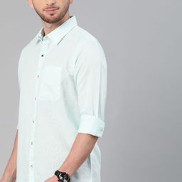 WROGN Men Sea Green Slim Fit Solid Casual Shirt-picture-42